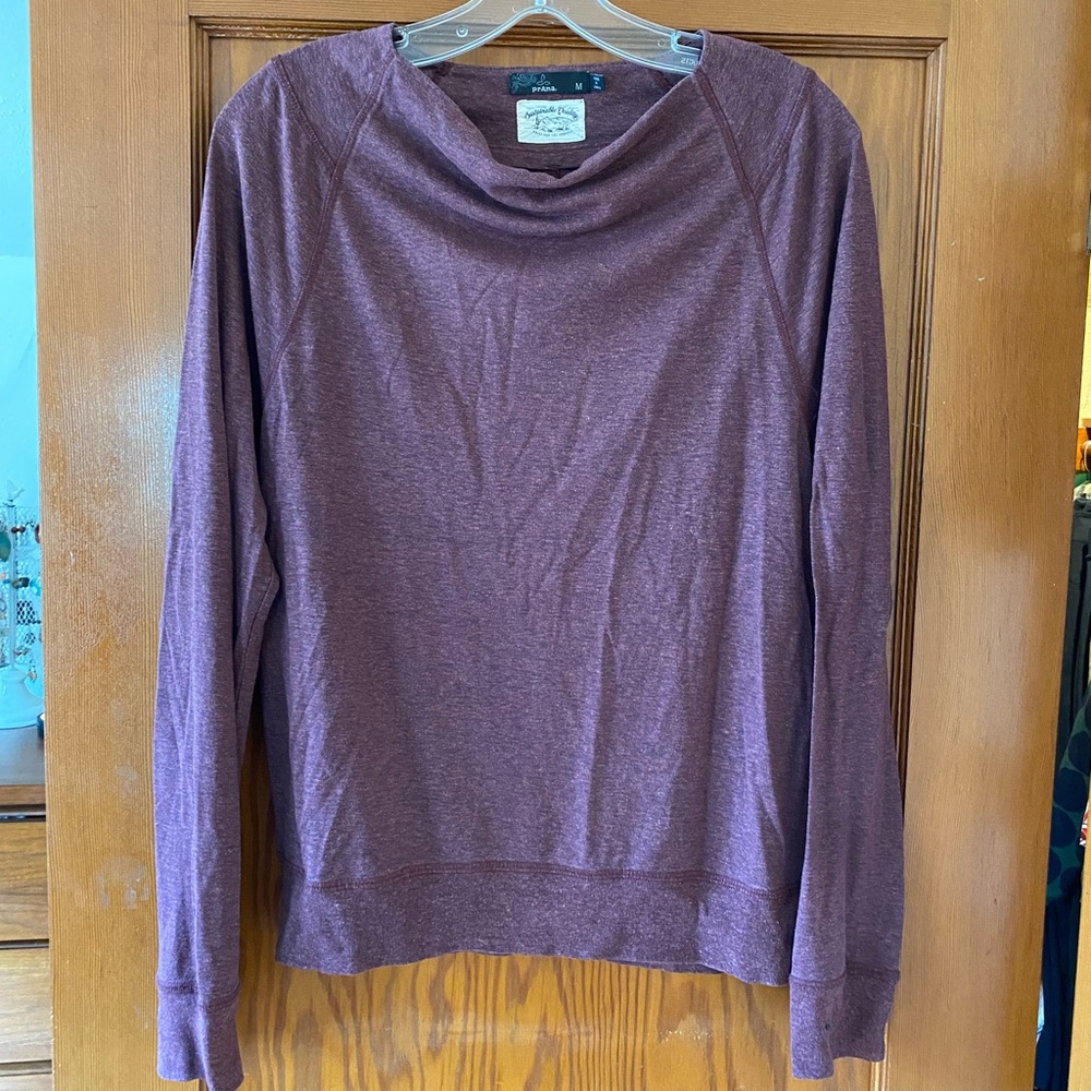 Prana maroon slouch neck sweater